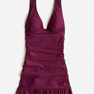 J. Crew Burgundy One Piece Swimsuit